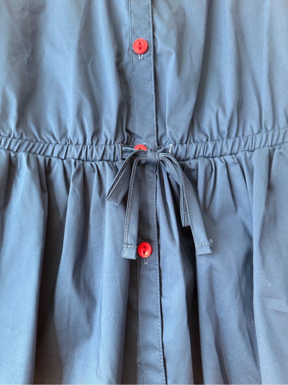 Snow White Navy Peplum Top with White Embroidered Collar & Beige Wide-Leg Pants - Picture 9 of 9